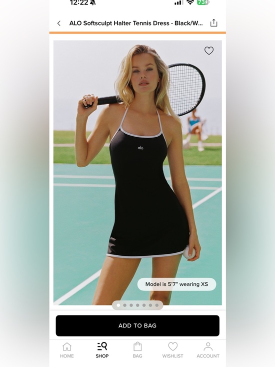 ALO Yoga Dresses & Skirts - 100% Authentic from the store! ALO Yoga Black Mini Dress with White Trim